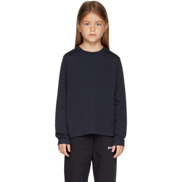 몽클레어 몽클레어 Moncler Enfant Kids Navy Embossed Long Sleeve T-Shirt 232815M703004