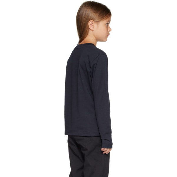 몽클레어 몽클레어 Moncler Enfant Kids Navy Embossed Long Sleeve T-Shirt 232815M703004