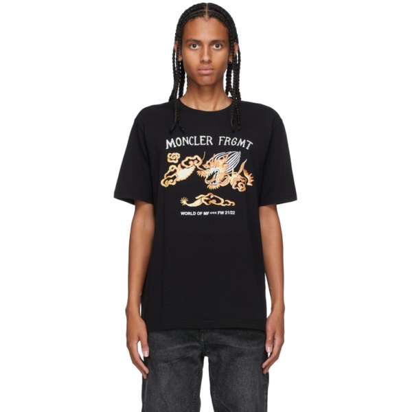 몽클레어 몽클레어 Moncler Genius 7 Moncler FRGMT Hiroshi Fujiwara Black Graphic Dragon T-Shirt 212171M213017