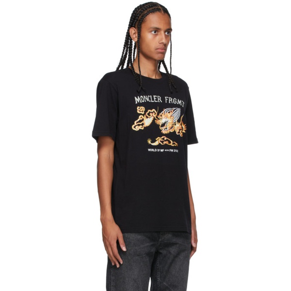 몽클레어 몽클레어 Moncler Genius 7 Moncler FRGMT Hiroshi Fujiwara Black Graphic Dragon T-Shirt 212171M213017