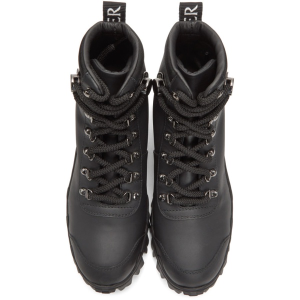 몽클레어 몽클레어 Moncler Black Leather Helis Boots 212111F113014
