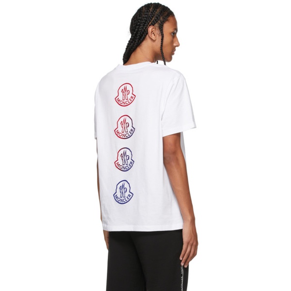 몽클레어 몽클레어 Moncler White Flocked Graphic T-Shirt 212111M213072