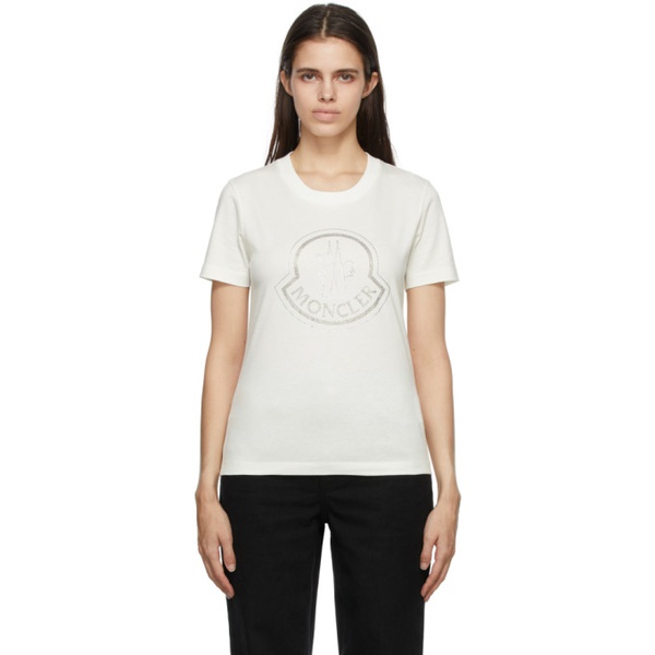 몽클레어 몽클레어 Moncler 오프화이트 Off-White Crystal-Cut Logo T-Shirt 212111F110010