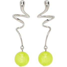 Mondo Mondo White Bronze & Green Martini Earrings 232416F022038