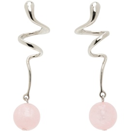 Mondo Mondo Silver & Pink Martini Earrings 232416F022020
