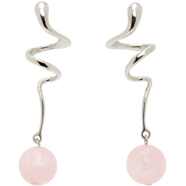  Mondo Mondo Silver & Pink Martini Earrings 232416F022020