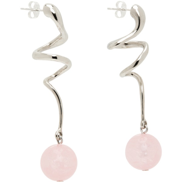  Mondo Mondo Silver & Pink Martini Earrings 232416F022020