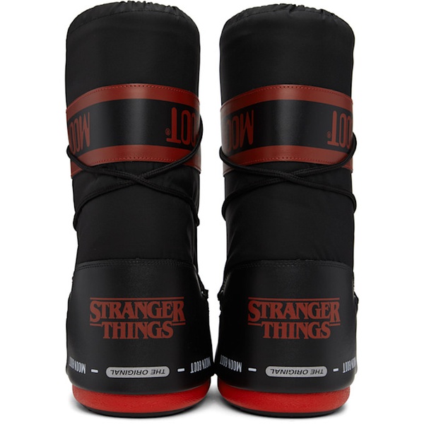  Moon Boot Black & Red Stranger Things Upside Down Boots 231970M255021