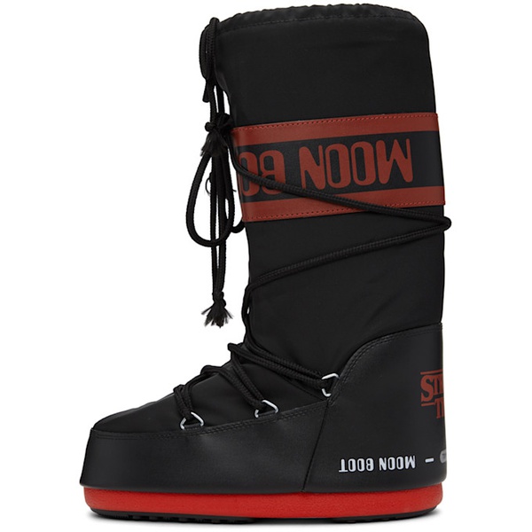  Moon Boot Black & Red Stranger Things Upside Down Boots 231970M255021