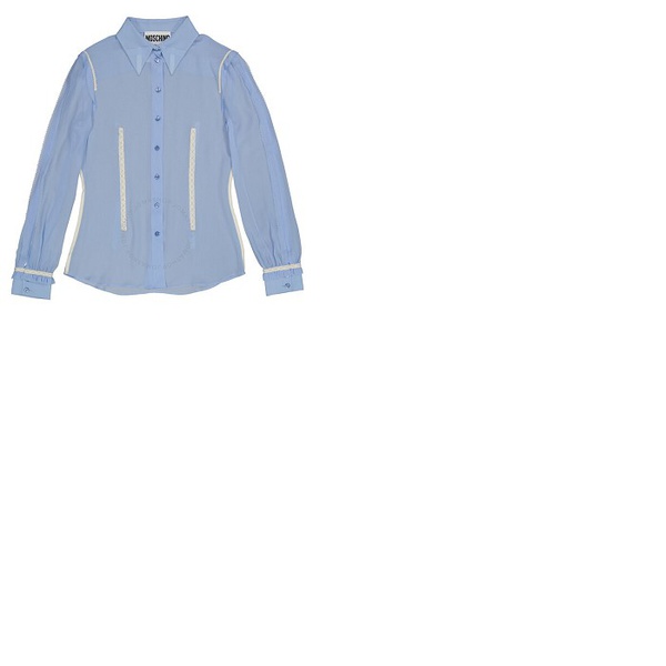  모스키노 Moschino Ladies Light Blue Georgette Silk Shirt 0219-0436-0293