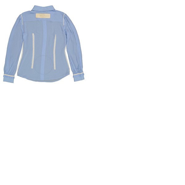  모스키노 Moschino Ladies Light Blue Georgette Silk Shirt 0219-0436-0293