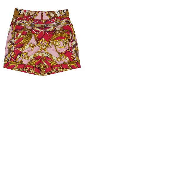  모스키노 Moschino Ladies Fantasia Rosa Teddy Scarf High-waisted Shorts 0306 5551 1224
