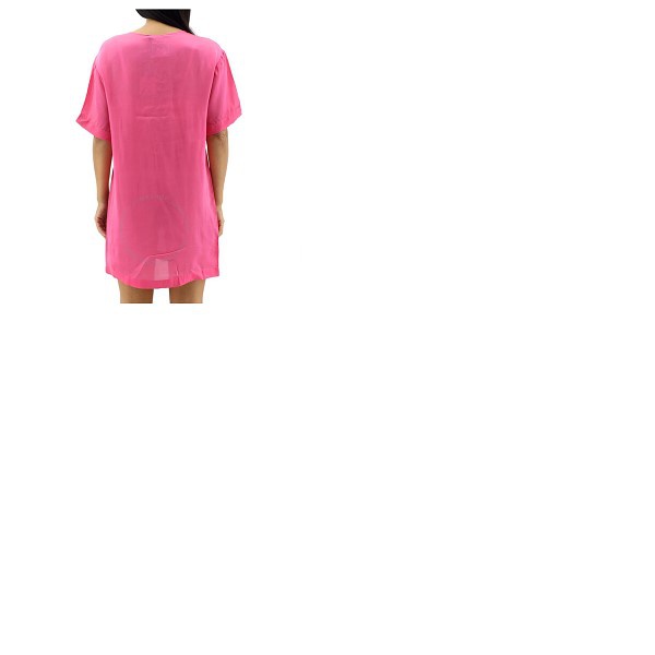  모스키노 Moschino Ladies Pink Couture Bear Floral Swing Shirt Dress V04304581206