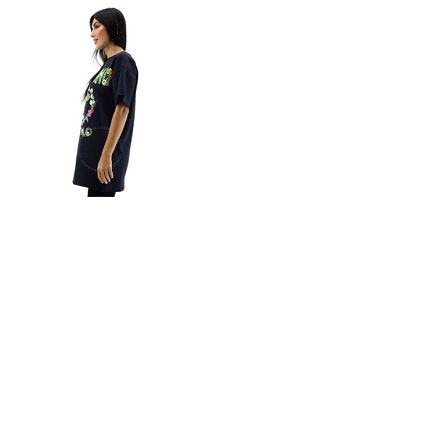  모스키노 Moschino Floral Logo Print Oversized T-shirt Dress A04574263555