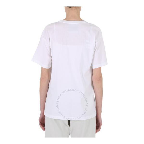  모스키노 Moschino White Cotton Logo Print T-Shirt A0712-5541-4001