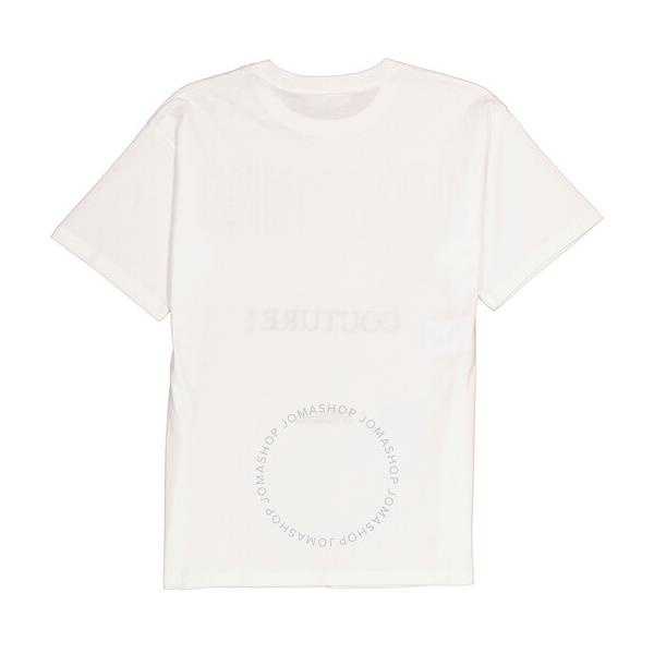  모스키노 Moschino White Cotton Logo Print T-Shirt A0712-5541-4001