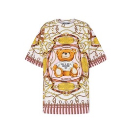 모스키노 Moschino Military Teddy Scarf Oversized Jersey T-Shirt A0770-5640-1221