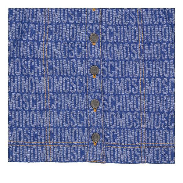  모스키노 Moschino Ladies Fantasy Print Blue Monogram Logo Denim Mini Dress 0404-2723-1299