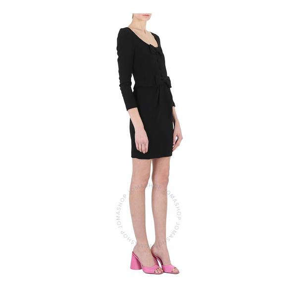  모스키노 Moschino Ladies Black Crepe Bow-Embellished Mini Dress J0431-0425-0555