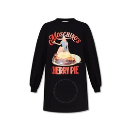 모스키노 Moschino Black Cherry Pie Print Long-Sleeve Jumper Dress A0434-0526-1555
