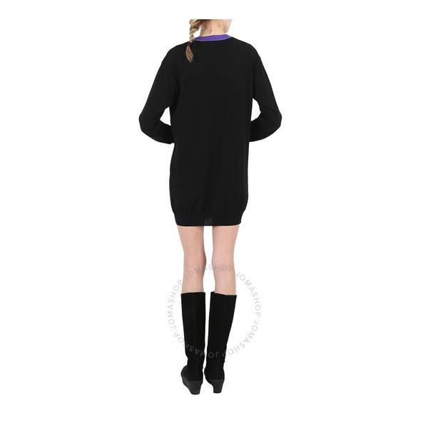 모스키노 Moschino Black Intarsia Logo-Knit Jumper Dress J0496-5501-2555