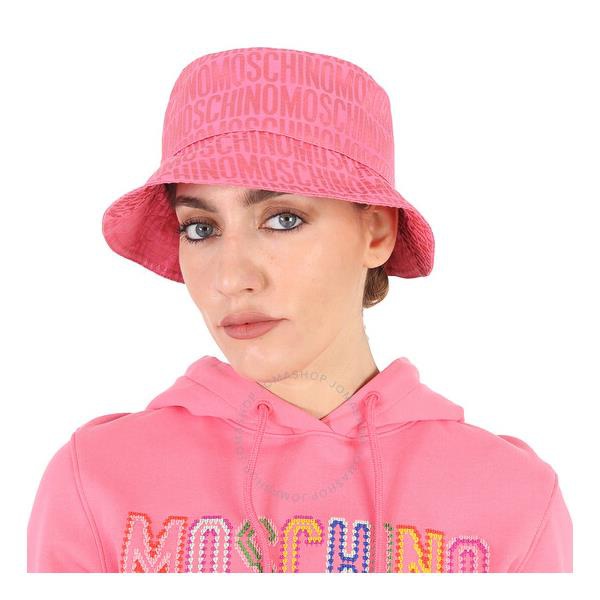  모스키노 Moschino Pink Allover Monogram Logo Bucket Hat 9202-8268-0207
