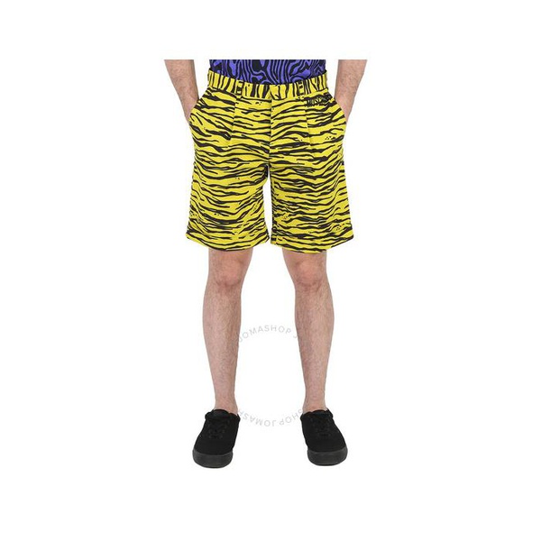  모스키노 Moschino Mens Yellow Printed Stretch Cotton Shorts A0310-2061-1454