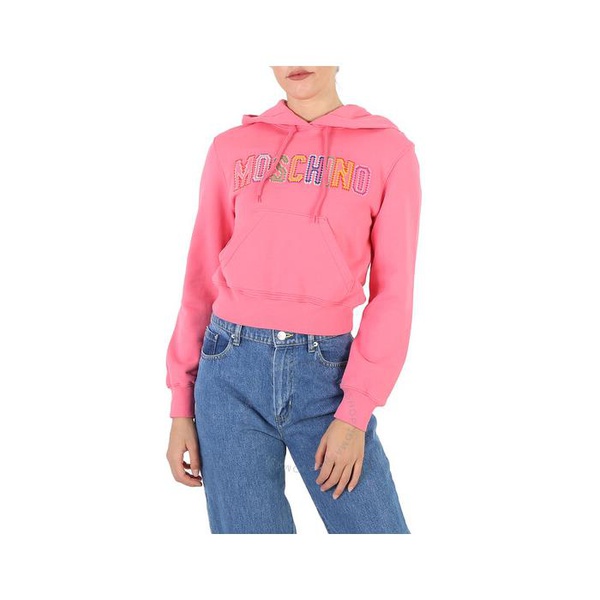  모스키노 Moschino Fantasy Print Fucsia Embroidered-Logo Hooded Sweatshirt 1701-0528-2205