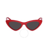 모스키노 Moschino Grey Blue Cat Eye Ladies Sunglasses MOS 006/S 0C9A/IR 52