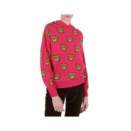모스키노 Moschino Fucsia Teddy Bear Intarsia Hooded Sweater A0905-5508-2217