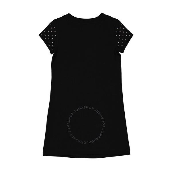  모스키노 Moschino Black Stretch-Cotton Teddy Crystal T-Shirt Dress V0429-0526-1555