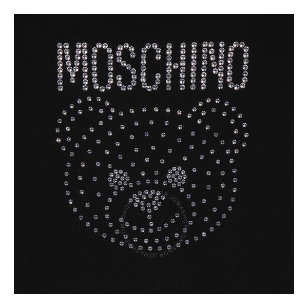  모스키노 Moschino Black Stretch-Cotton Teddy Crystal T-Shirt Dress V0429-0526-1555