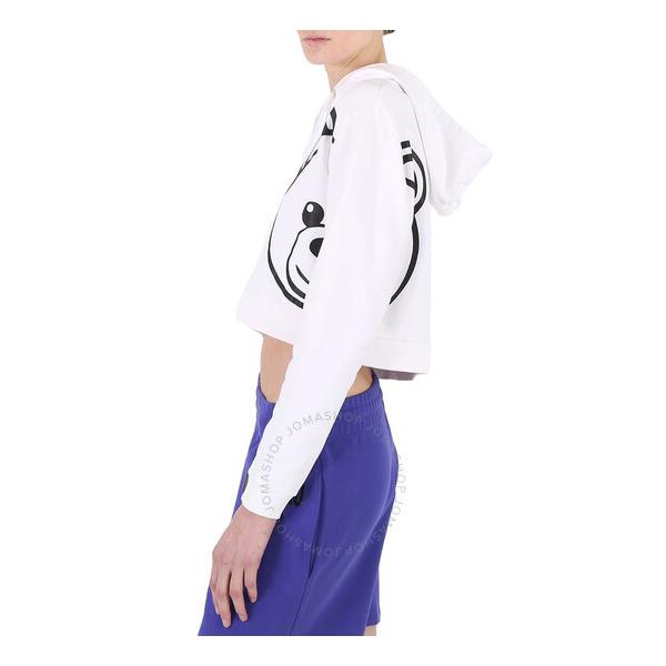  모스키노 Moschino Underwear White Cropped Cotton Teddy Bear Sweatshirt A1723-9021-001