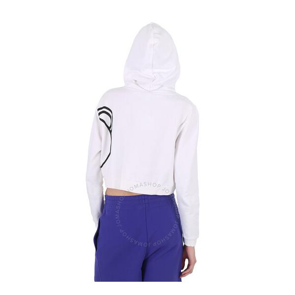  모스키노 Moschino Underwear White Cropped Cotton Teddy Bear Sweatshirt A1723-9021-001