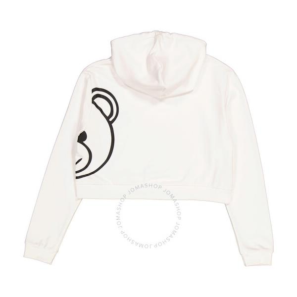  모스키노 Moschino Underwear White Cropped Cotton Teddy Bear Sweatshirt A1723-9021-001