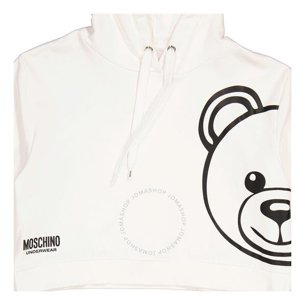  모스키노 Moschino Underwear White Cropped Cotton Teddy Bear Sweatshirt A1723-9021-001