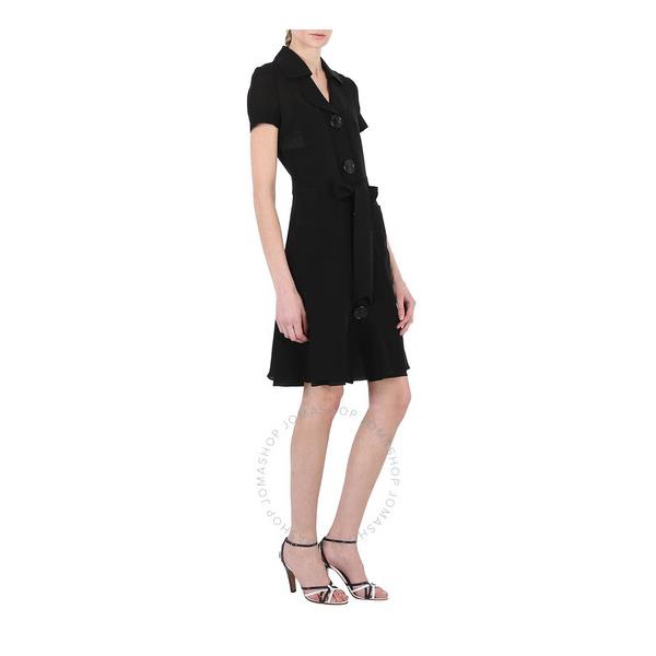  모스키노 Moschino Ladies Black Short-Sleeved Mini Shirt Dress A0447-0537-0555