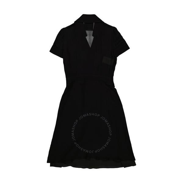  모스키노 Moschino Ladies Black Short-Sleeved Mini Shirt Dress A0447-0537-0555