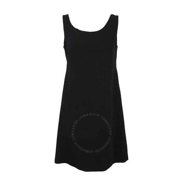  모스키노 Moschino Ladies Black Sleeveless Heart-Button Detail Mini Dress A0454-0425-0555