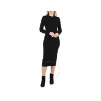 모스키노 Moschino Ladies Black Fitted Knitted Midi Dress V0499-5501-1555
