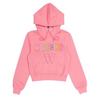 모스키노 Moschino Fantasy Print Fucsia Embroidered-Logo Hooded Sweatshirt 1701-0528-2205