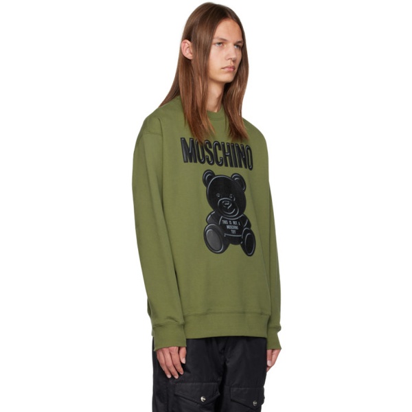  모스키노 Moschino Green Teddy Bear Sweatshirt 232720M204009