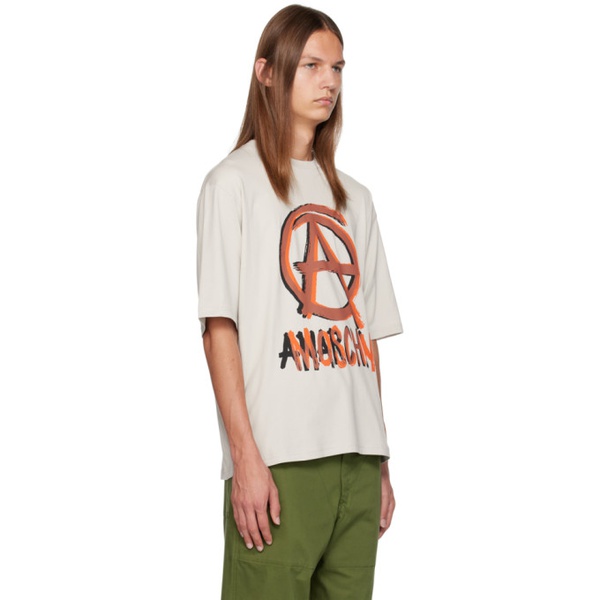  모스키노 Moschino Gray Anarchy T-Shirt 232720M213012