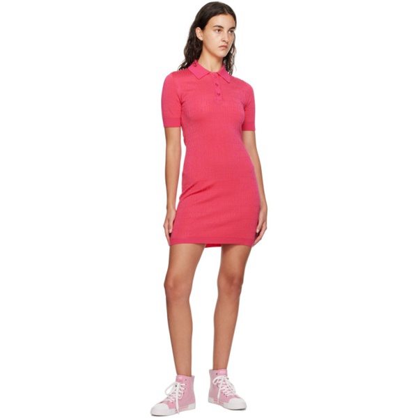  모스키노 Moschino Pink All Over Minidress 232720F052005