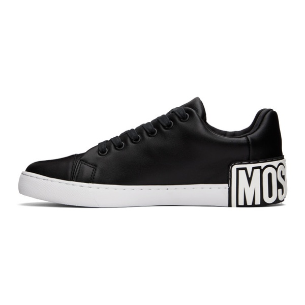  모스키노 Moschino Black Rubberized Sneakers 232720M237006