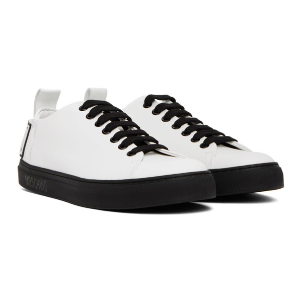  모스키노 Moschino White Embossed Sneakers 231720M237021