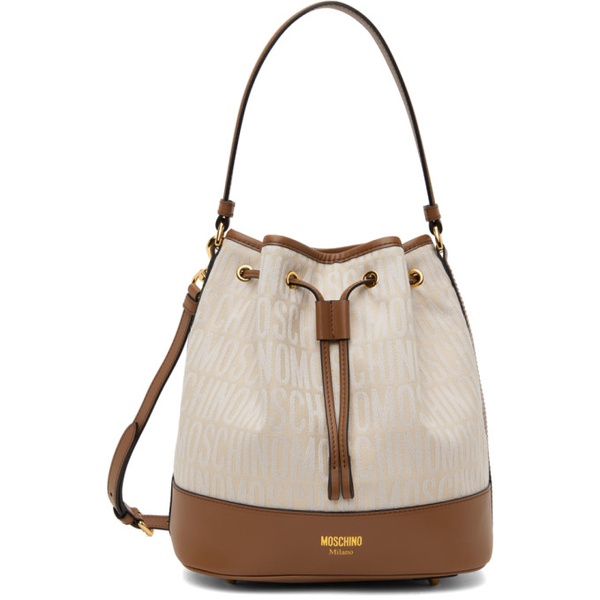  모스키노 Moschino 오프화이트 Off-White & Tan Logo Bag 241720F046000