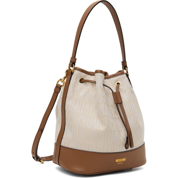  모스키노 Moschino 오프화이트 Off-White & Tan Logo Bag 241720F046000