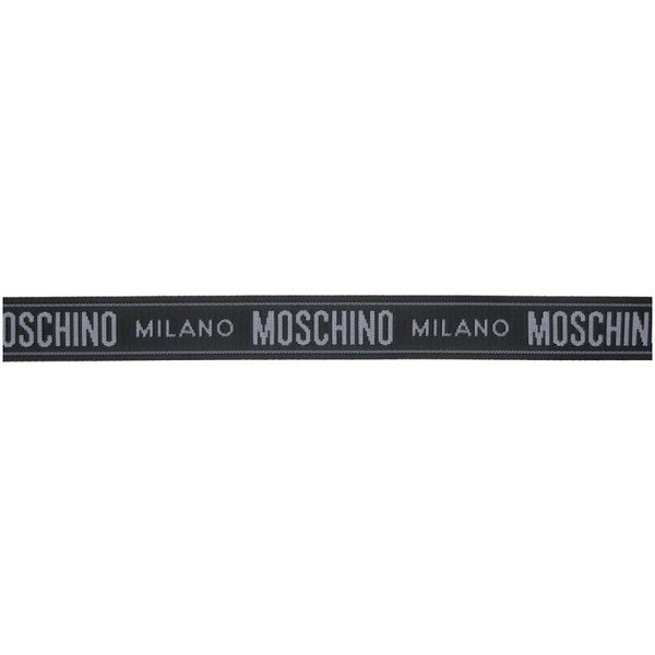  모스키노 Moschino Black Jacquard Logo Belt 241720M131009
