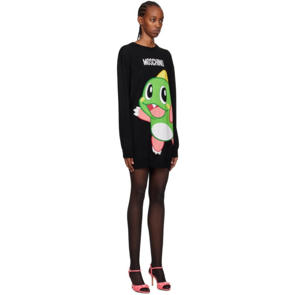  모스키노 Moschino Black Puzzle Bobble Minidress 241720F052004